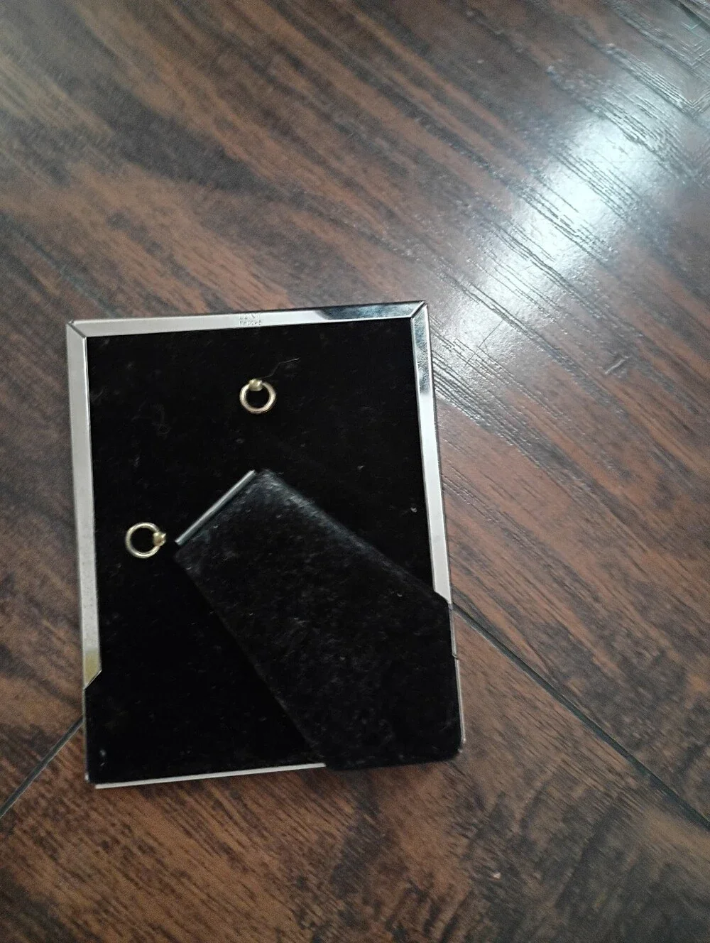 90s Silver Metal Picture Rectangle Mini Frame with Neutral Mat